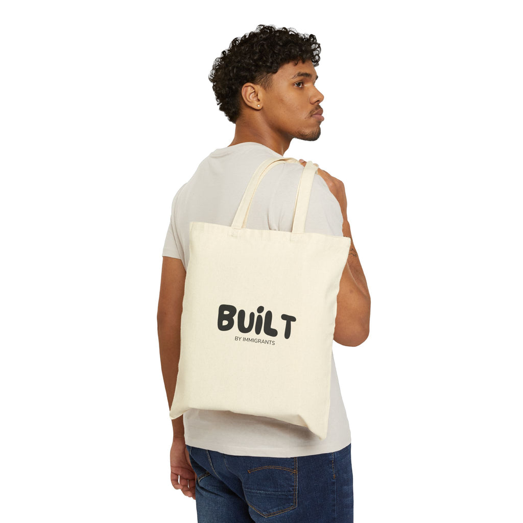 Built by Immigrants Tote Bag | Minimalist Cotton Canvas Tote | Social Justice Statement Bag | Reusable Everyday Market Tote