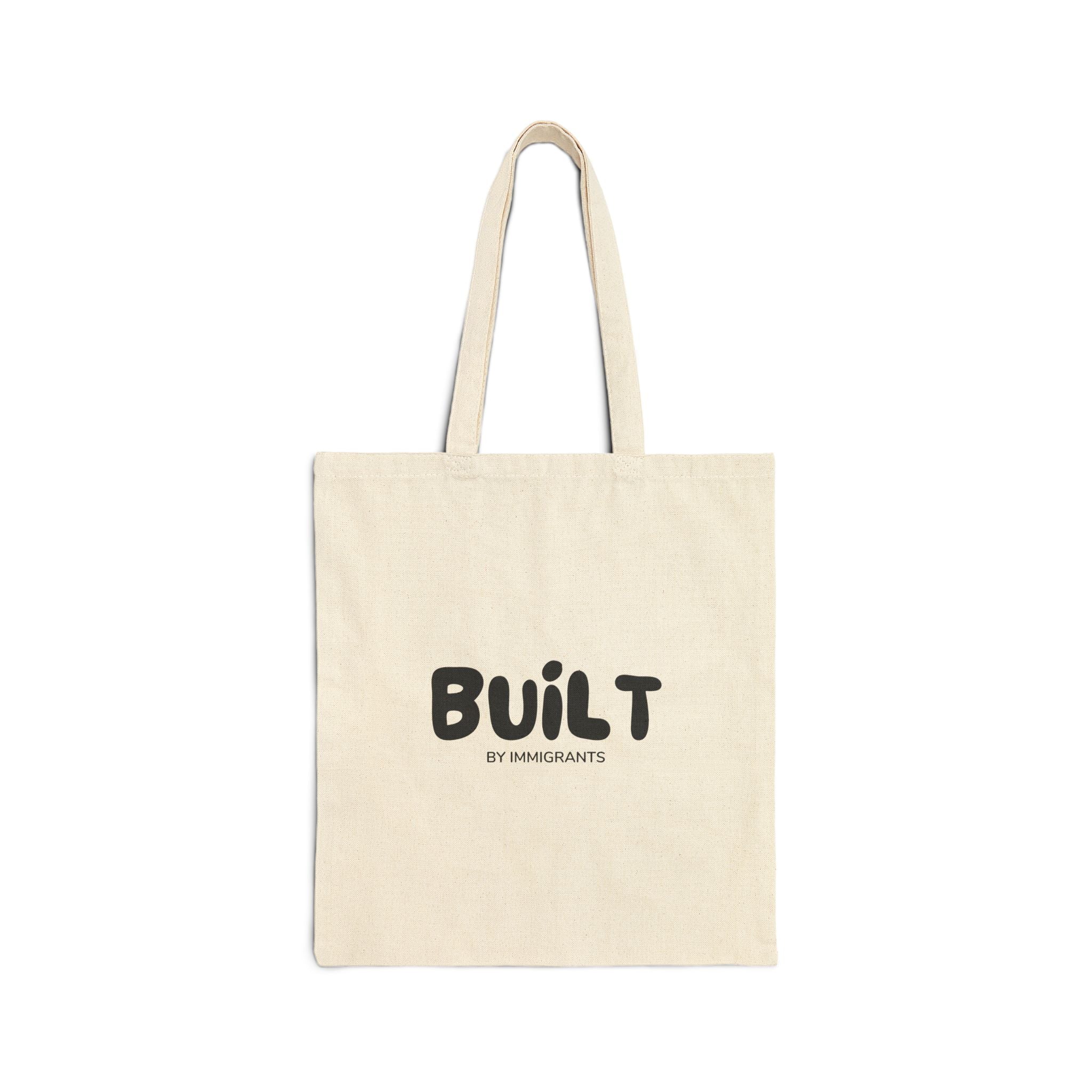 Built by Immigrants Tote Bag | Minimalist Cotton Canvas Tote | Social Justice Statement Bag | Reusable Everyday Market Tote