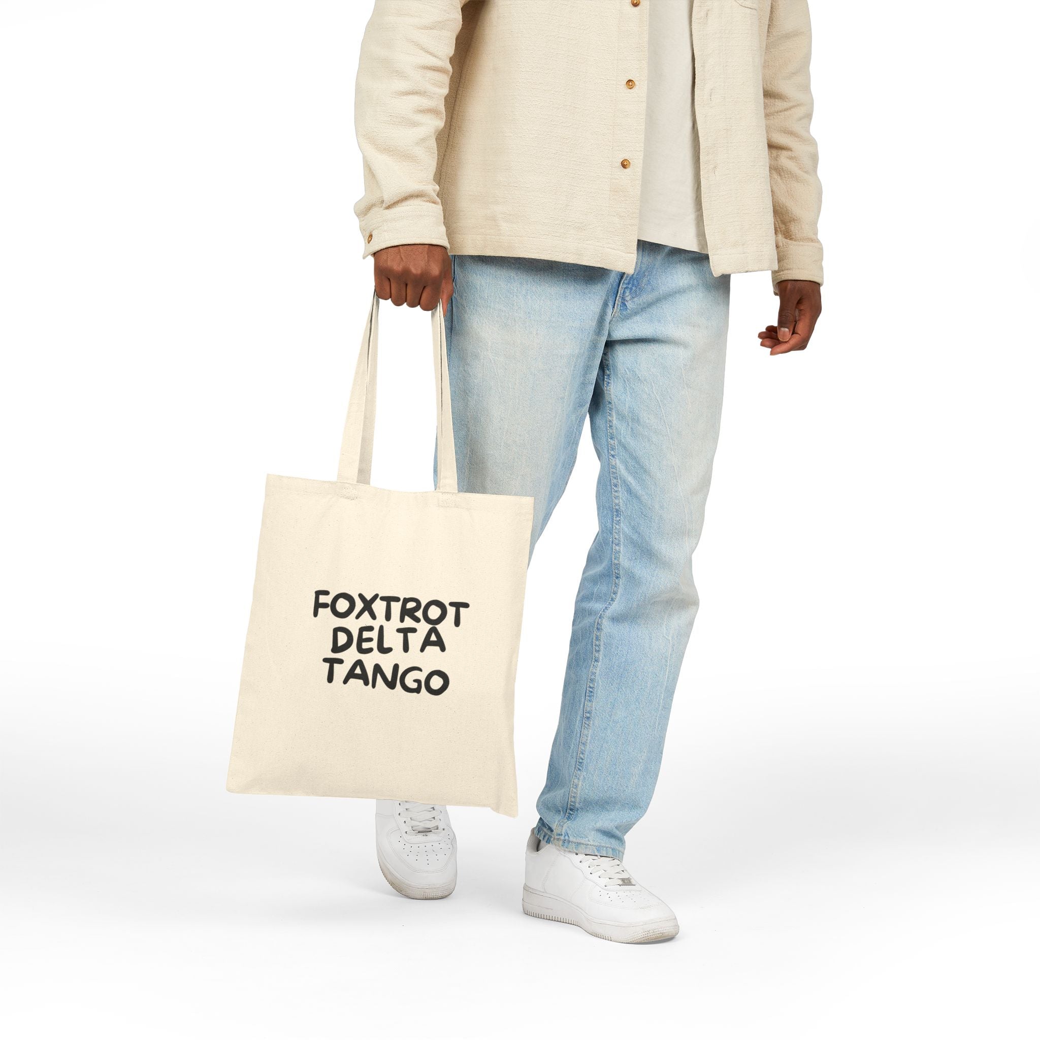 Foxtrot Delta Tango Tote Bag | Coded Protest Canvas Tote | Subtle Statement Market Bag