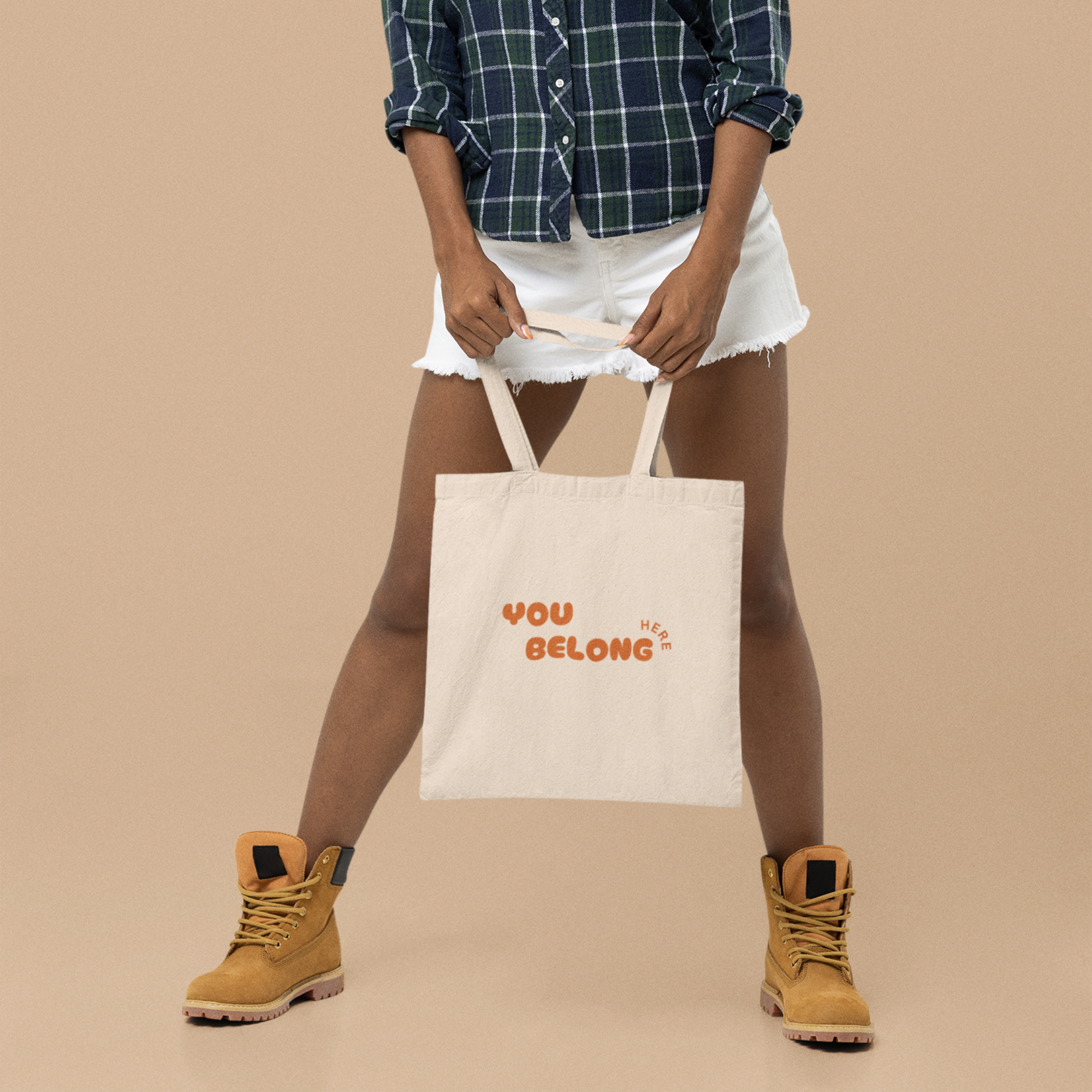 You Belong Here Tote Bag | Inclusive Canvas Tote | Affirmation Gift | Kindness & Belonging Reusable Bag