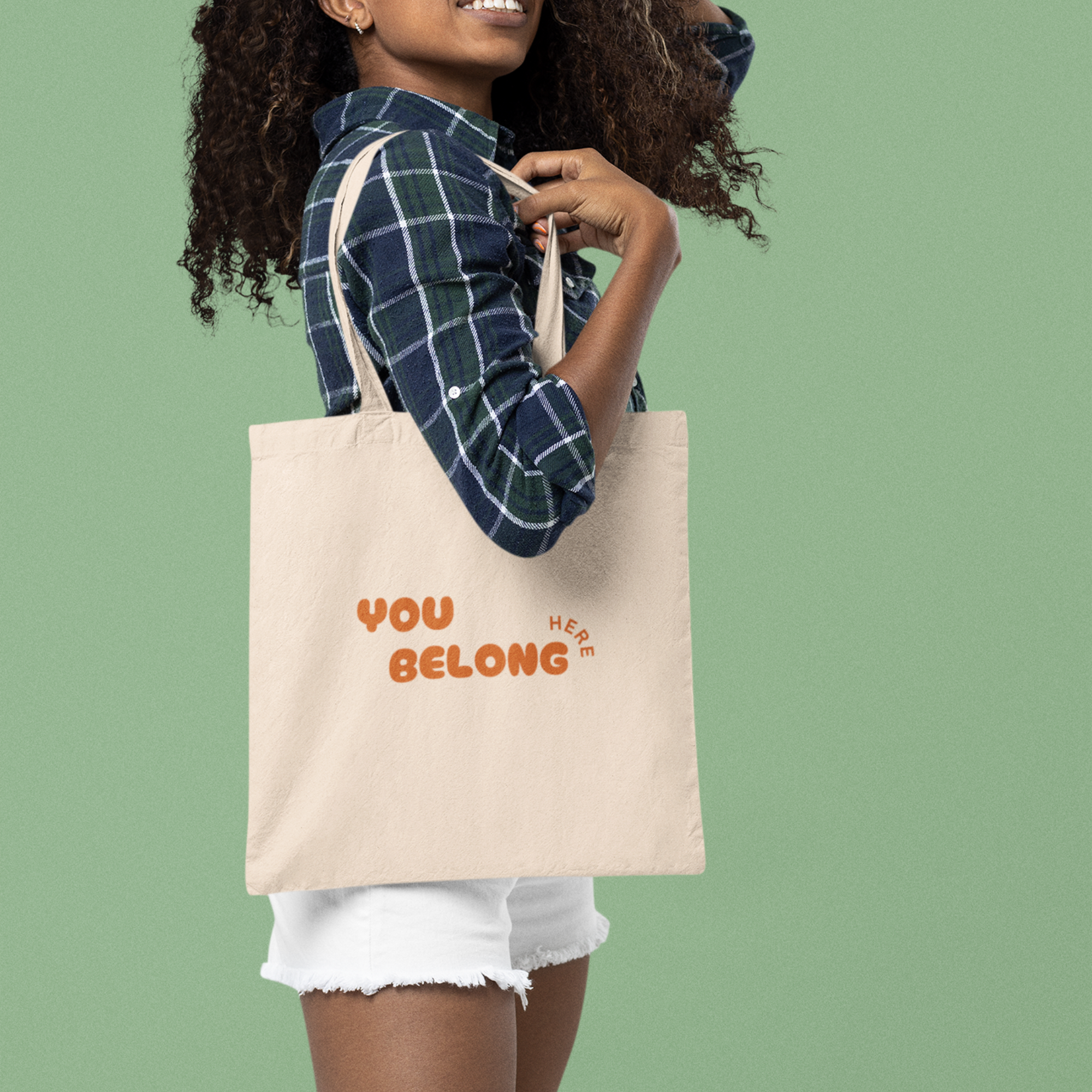 You Belong Here Tote Bag | Inclusive Canvas Tote | Affirmation Gift | Kindness & Belonging Reusable Bag