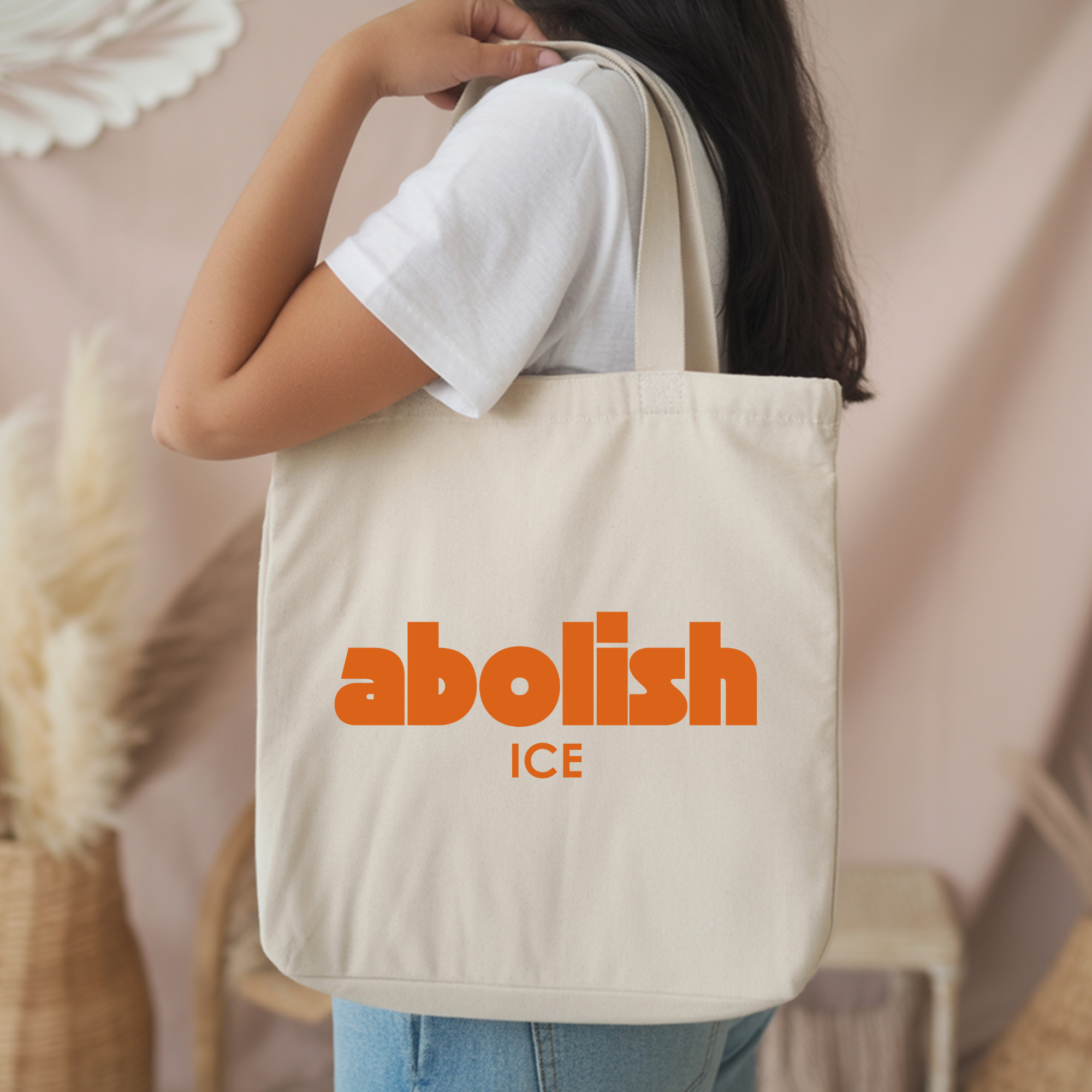 Abolish ICE Tote Bag | Immigration Justice Statement | Reusable Cotton Canvas Tote | Activist Everyday Bag
