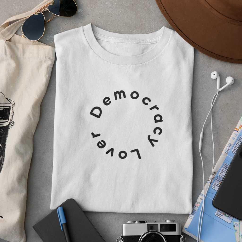 Democracy Lover T-Shirt | Minimalist Civic Statement Tee | Ethical Unisex Shirt | Quiet Activism Apparel