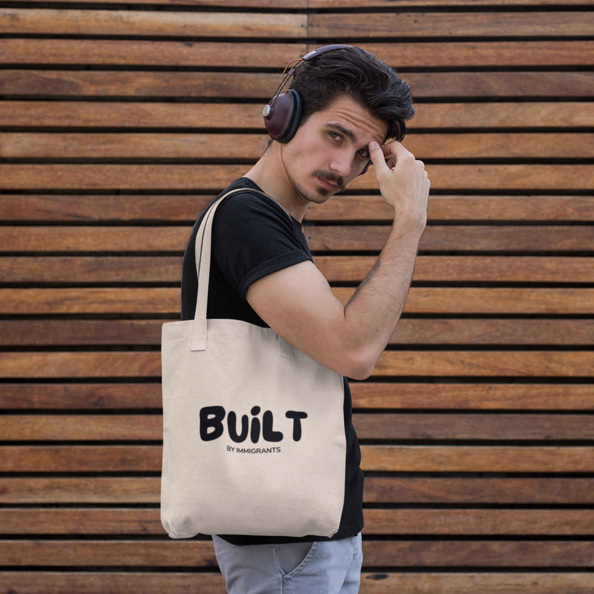 Built by Immigrants Tote Bag | Minimalist Cotton Canvas Tote | Social Justice Statement Bag | Reusable Everyday Market Tote