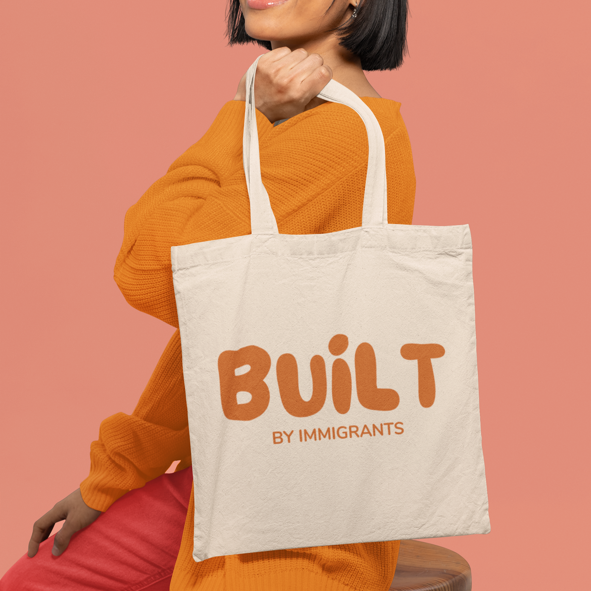 Built by Immigrants Tote Bag | Pro-Immigrant Canvas Tote | Everyday Solidarity Statement Bag