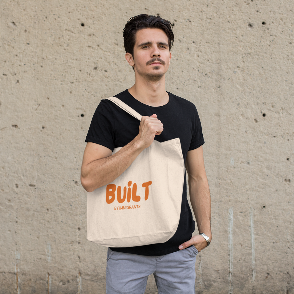 Built by Immigrants Tote Bag | Pro-Immigrant Canvas Tote | Everyday Solidarity Statement Bag