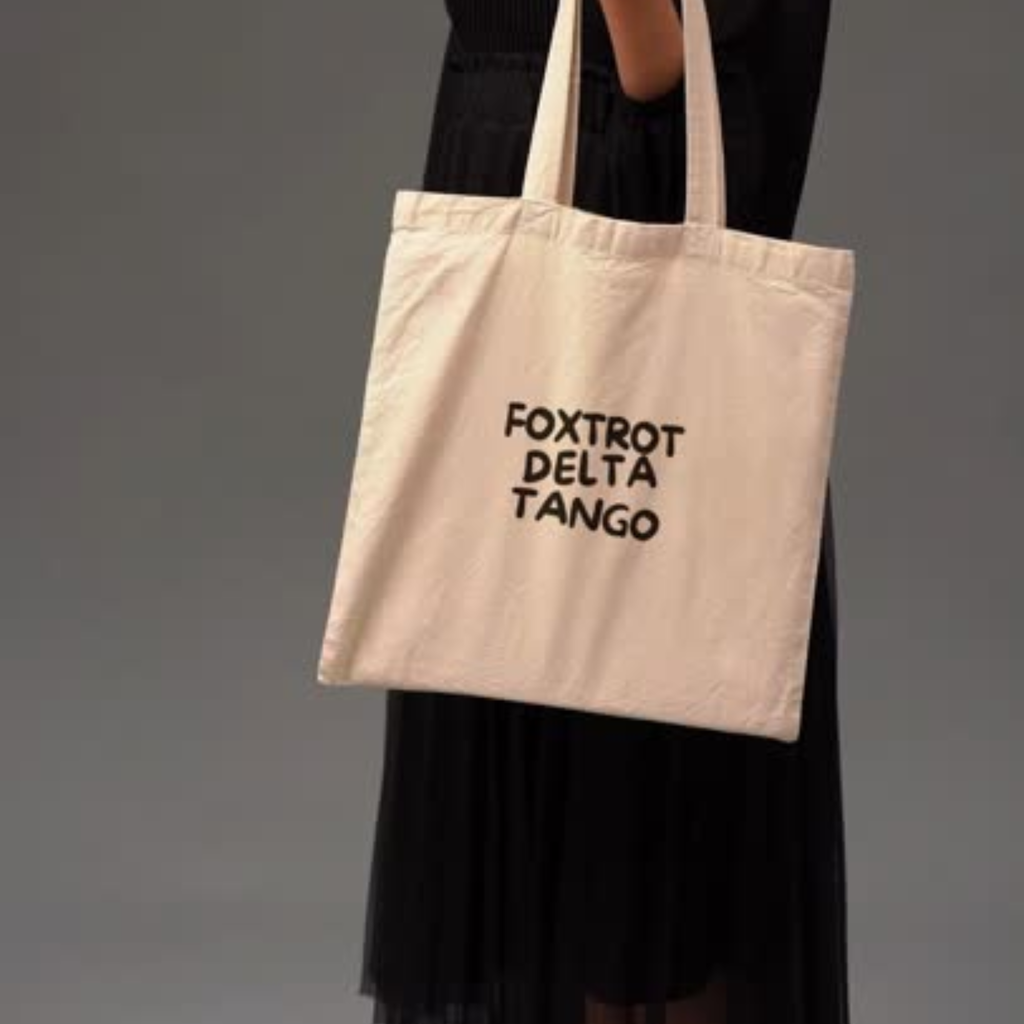 Foxtrot Delta Tango Tote Bag | Coded Protest Canvas Tote | Subtle Statement Market Bag