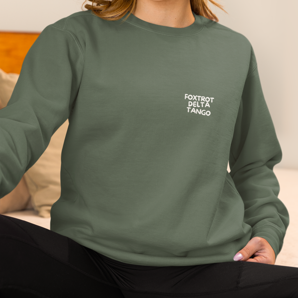 Foxtrot Delta Tango Sweatshirt | Subtle Protest Crewneck | Minimalist Coded Activism Pullover