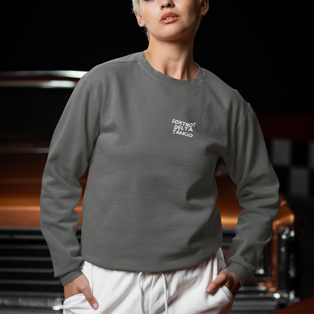 Foxtrot Delta Tango Sweatshirt | Subtle Protest Crewneck | Minimalist Coded Activism Pullover
