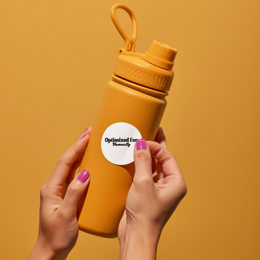 Optimized for Humanity Sticker | Ethical Tech Vinyl Decal | Human-Centered Design Sticker