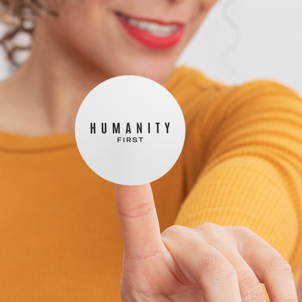 Humanity First Sticker | Minimalist Social Justice Vinyl Decal | Human Rights Activism Sticker