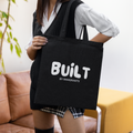 Black Tote Bag  "Built by Immigrants" | Cotton Canvas Market Tote