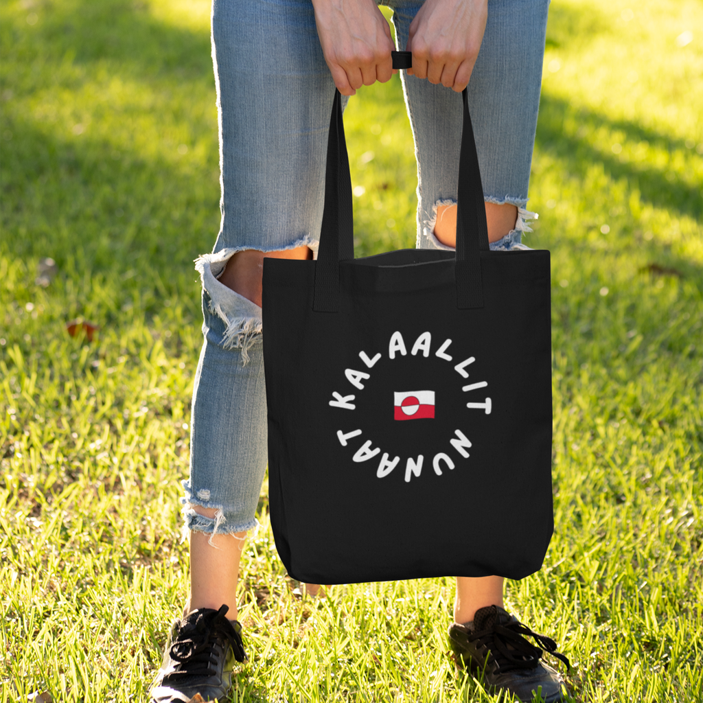 Kalaallit Nunaat Tote Bag | Black Canvas Greenland Pride Tote | Indigenous Identity & Arctic Culture Statement Bag | Reusable Cultural Tote
