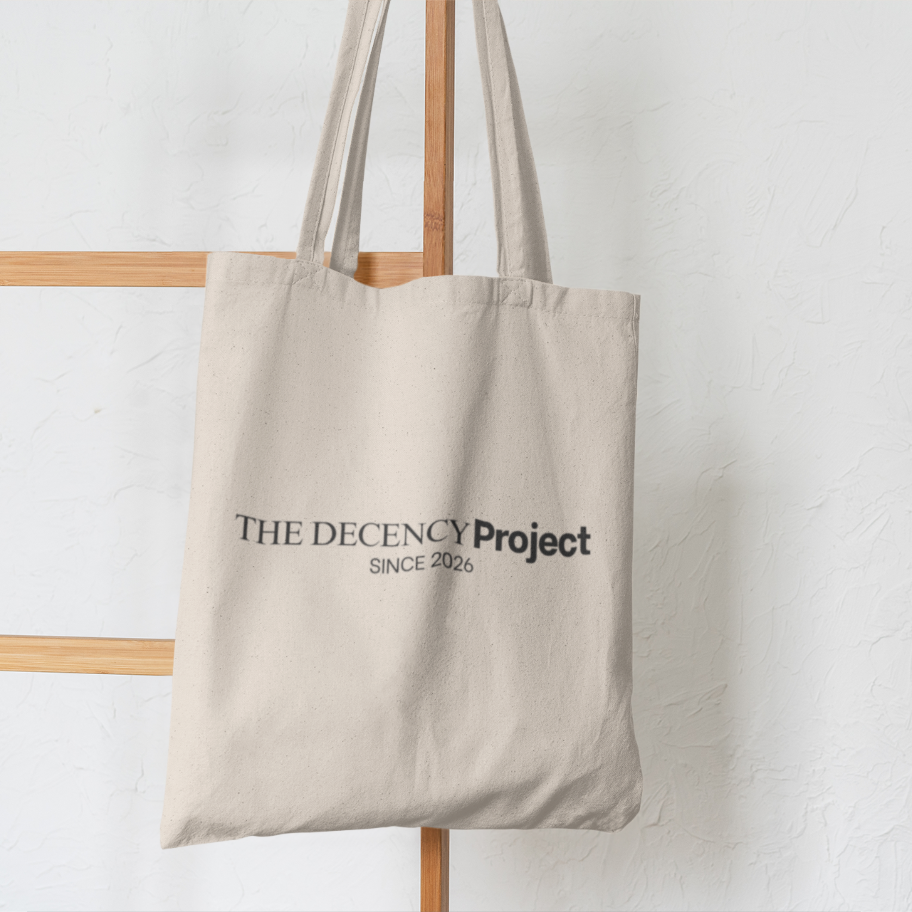 Tote Bag — "The Decency Project" Canvas ShopperThe Decency Project Tote Bag – Natural Canvas Reusable Tote | Minimalist Ethical Tote | Values-Driven Everyday Bag | Conscious Living Accessory
