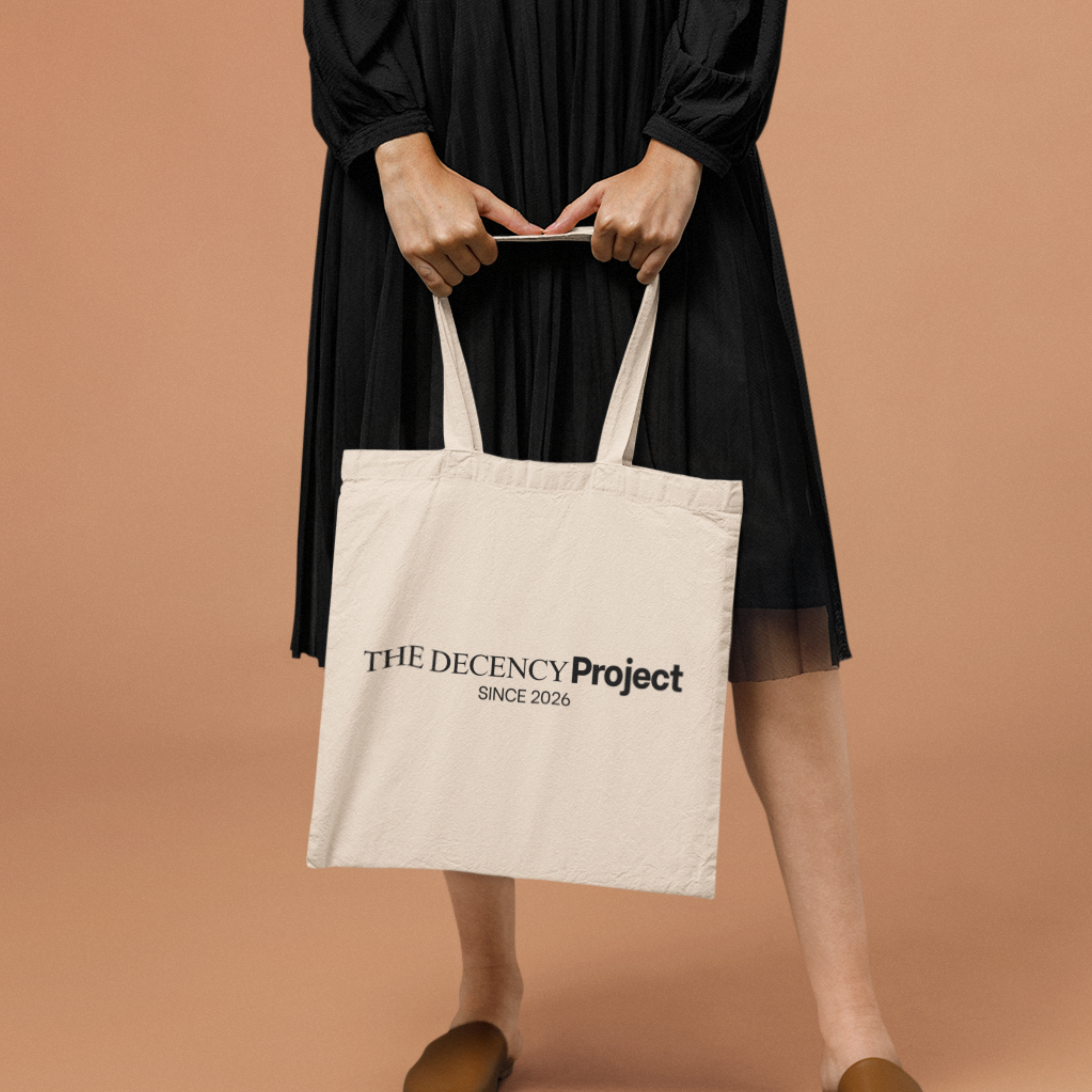 Tote Bag — "The Decency Project" Canvas ShopperThe Decency Project Tote Bag – Natural Canvas Reusable Tote | Minimalist Ethical Tote | Values-Driven Everyday Bag | Conscious Living Accessory