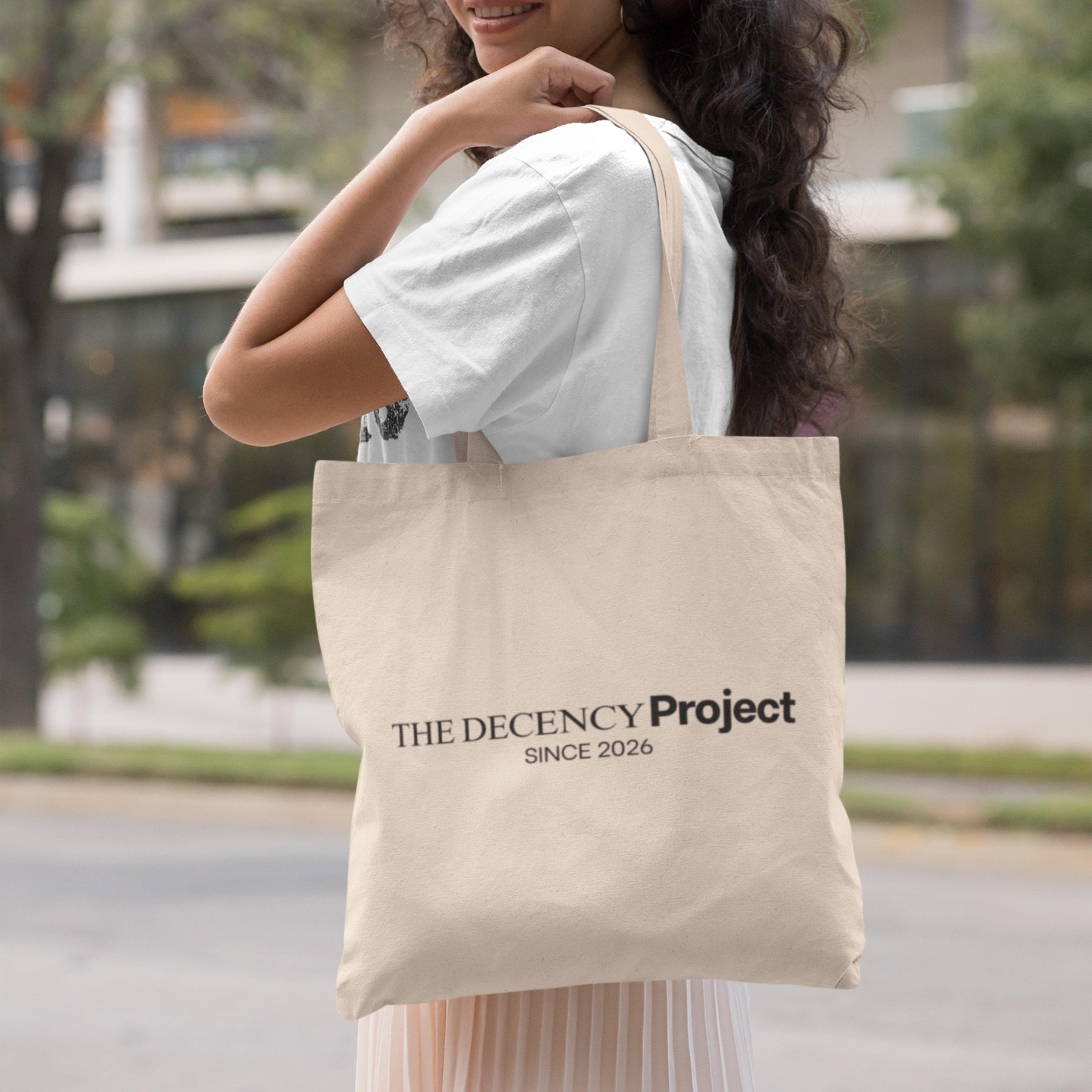 Tote Bag — "The Decency Project" Canvas ShopperThe Decency Project Tote Bag – Natural Canvas Reusable Tote | Minimalist Ethical Tote | Values-Driven Everyday Bag | Conscious Living Accessory