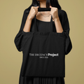 Black "The Decency Project" Canvas Tote Bag | Black Canvas Reusable Tote | Minimalist Ethical Tote