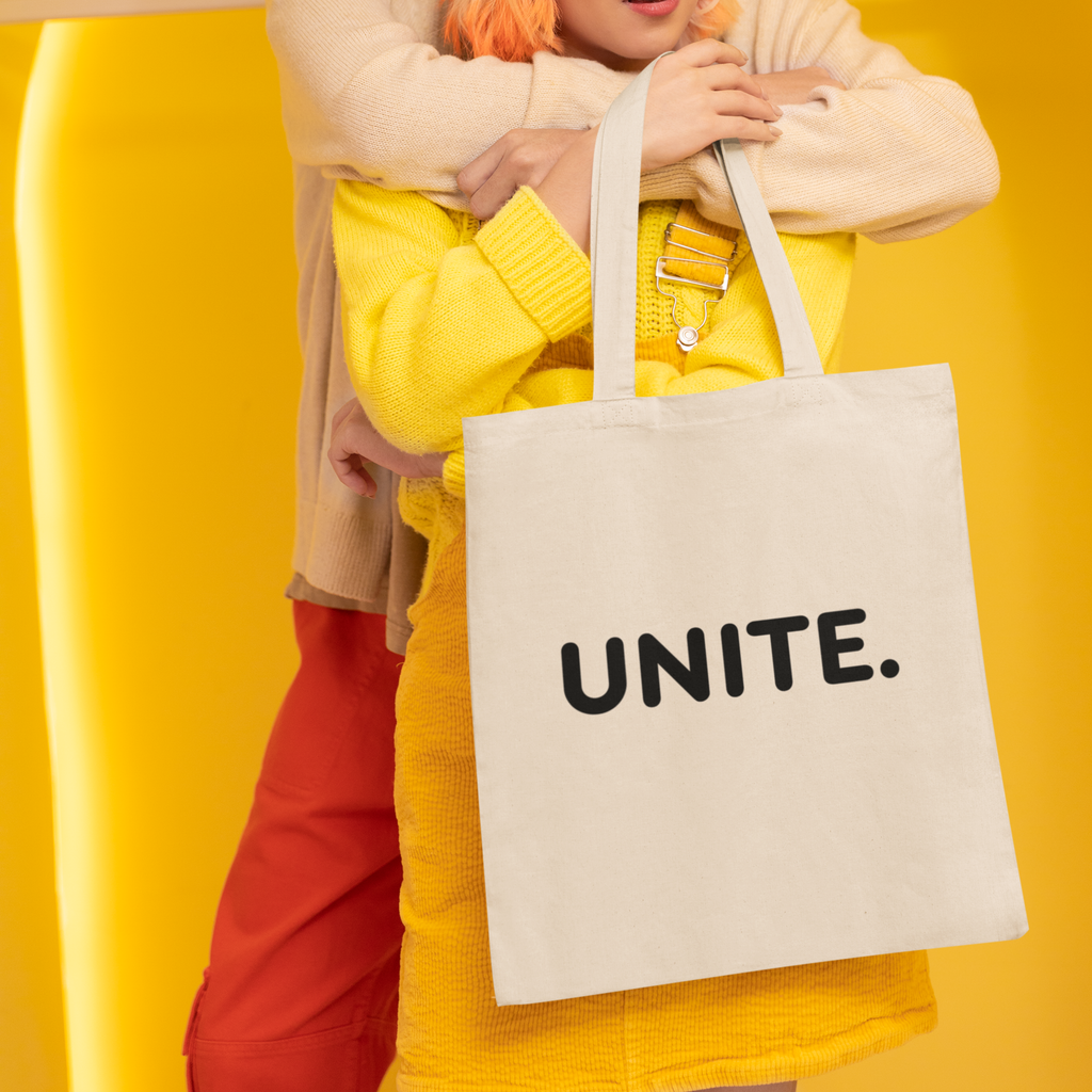 Unite. Canvas Tote Bag — Minimalist Cotton Grocery & Everyday Shopper