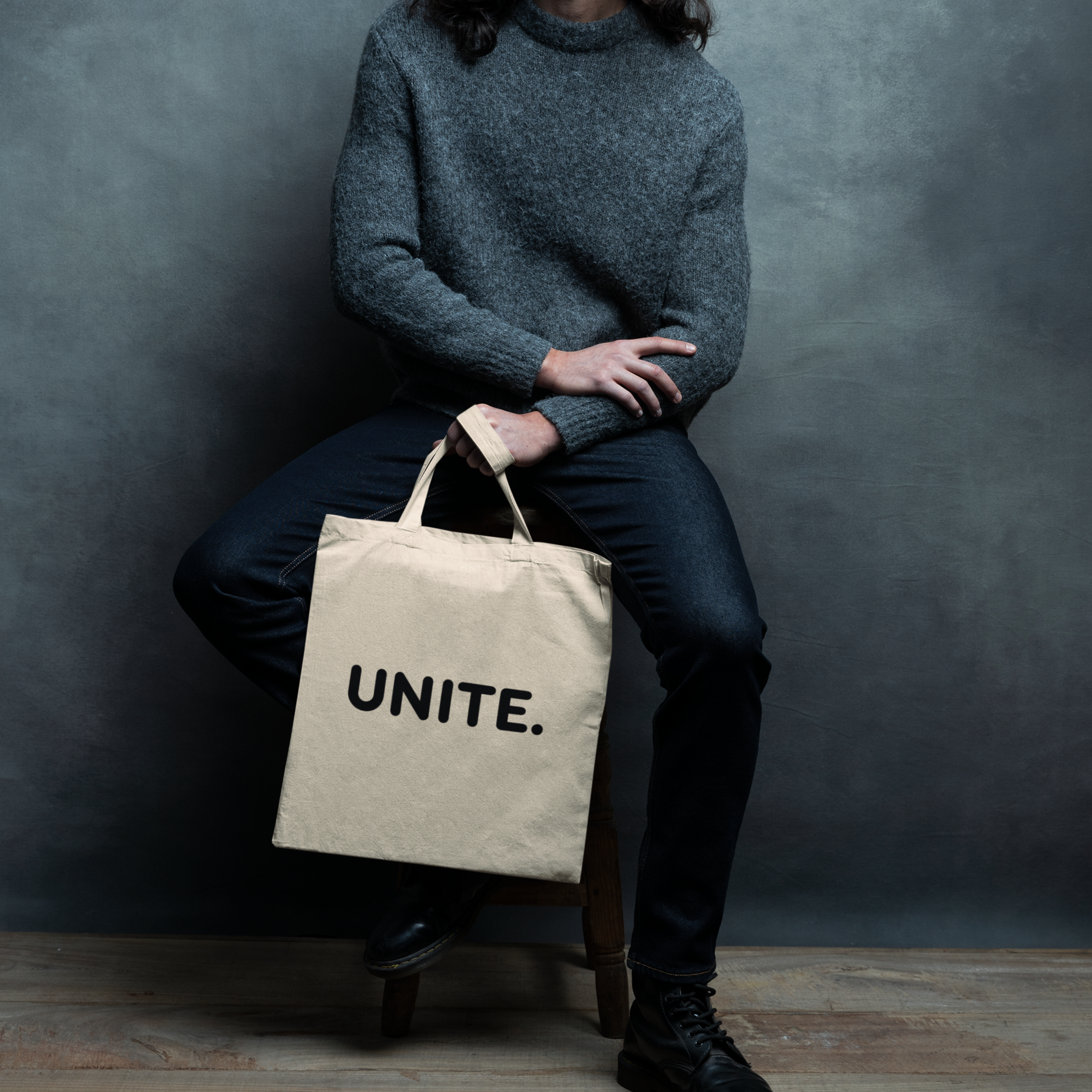 Unite. Canvas Tote Bag — Minimalist Cotton Grocery & Everyday Shopper