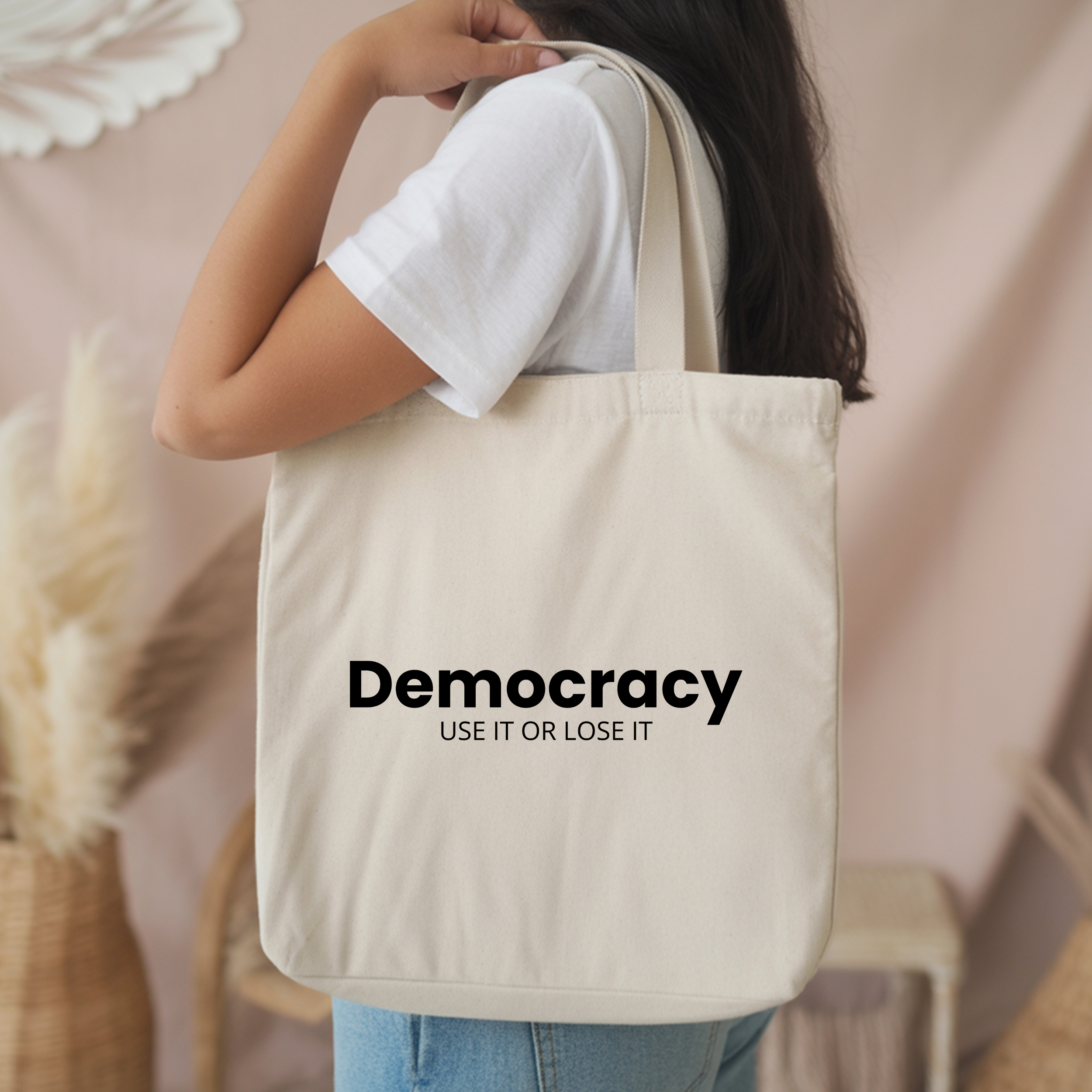 Democracy Use it or Lose it Tote Bag | Cotton Canvas Tote Bag
