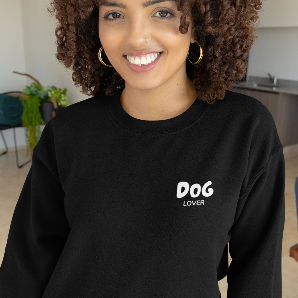 Dog Lover Crewneck Sweatshirt — Small Chest 'DOG' Logo Casual Pullover