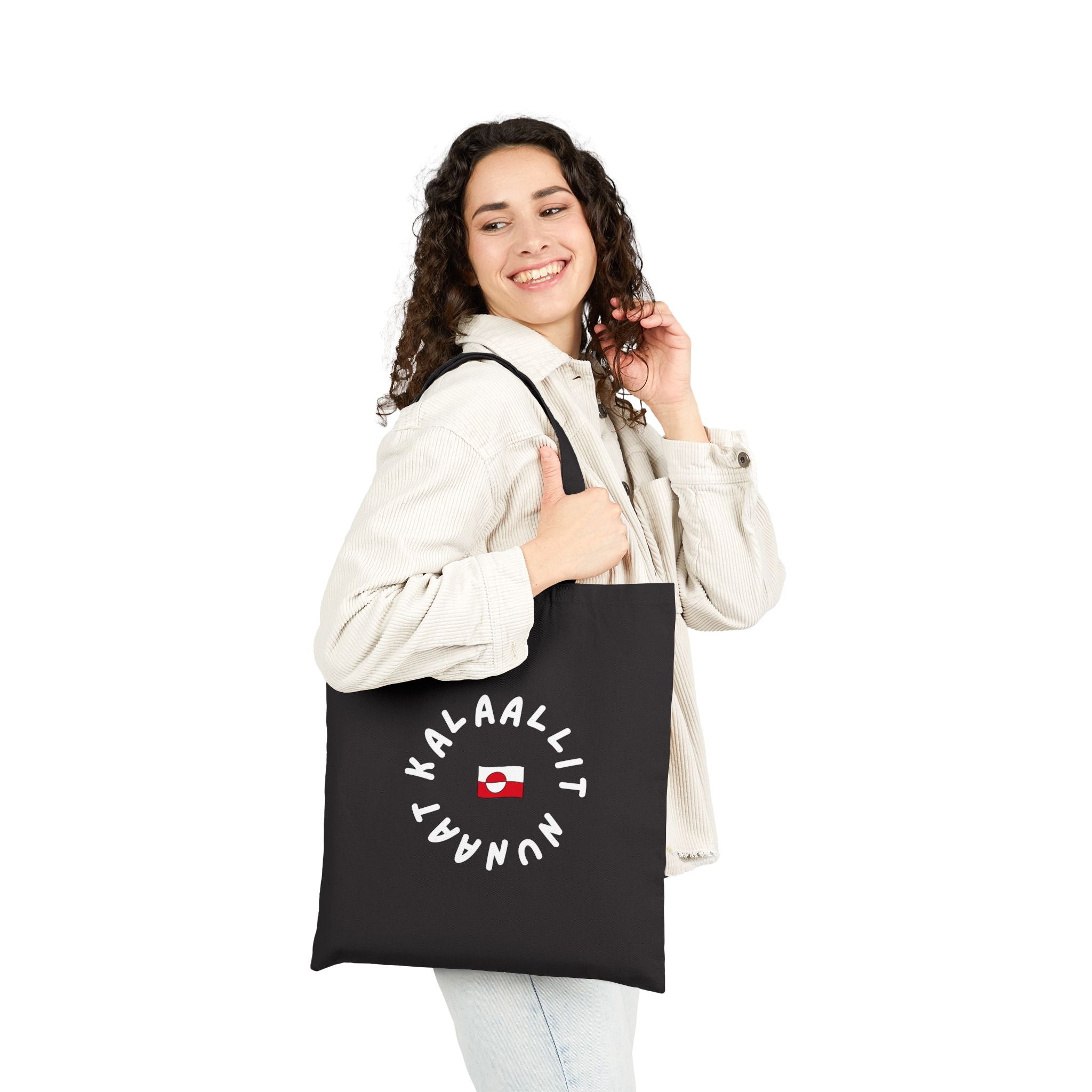 Kalaallit Nunaat Tote Bag | Black Canvas Greenland Pride Tote | Indigenous Identity & Arctic Culture Statement Bag | Reusable Cultural Tote