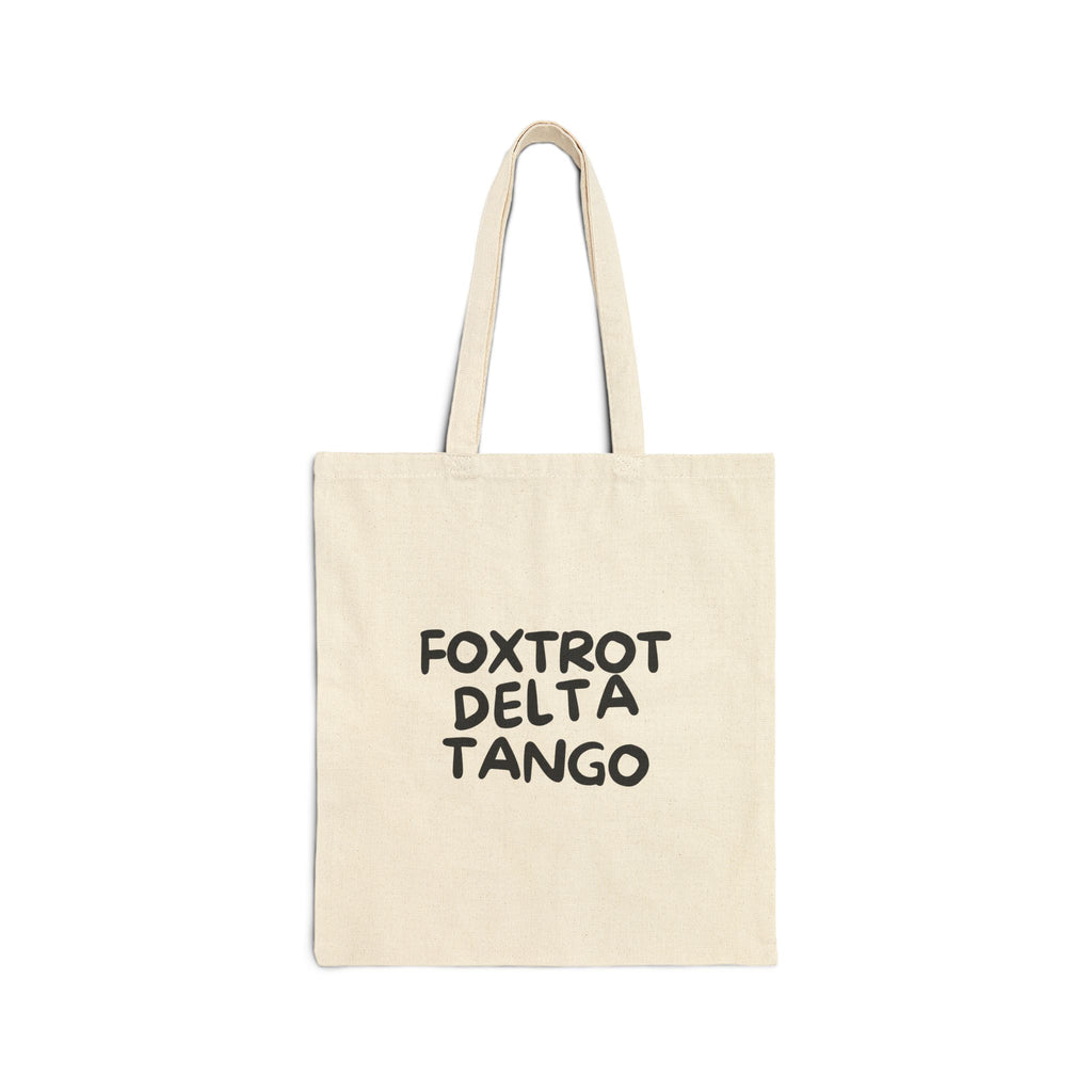 Foxtrot Delta Tango Tote Bag | Coded Protest Canvas Tote | Subtle Statement Market Bag