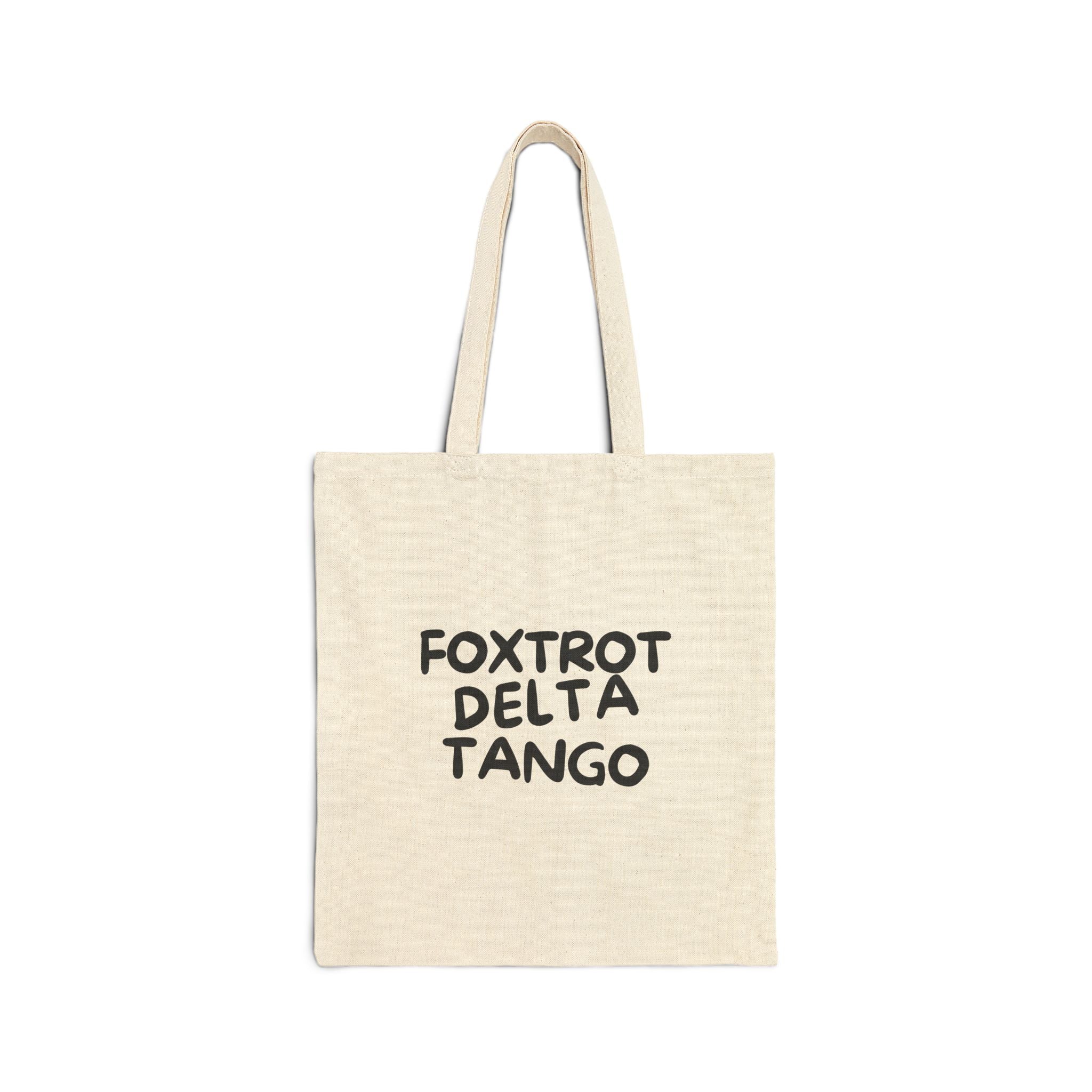 Foxtrot Delta Tango Tote Bag | Coded Protest Canvas Tote | Subtle Statement Market Bag