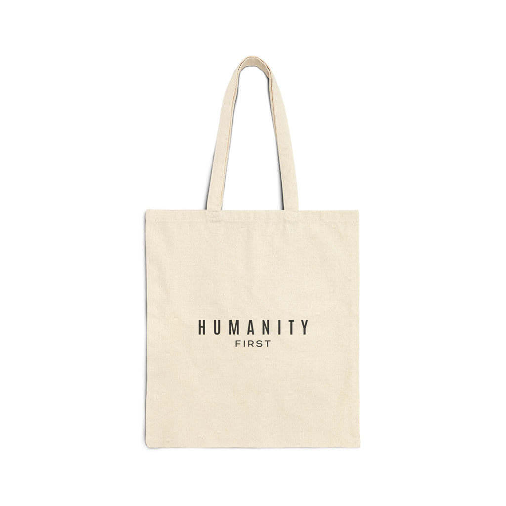 Humanity First Canvas Tote Bag | Minimalist Social Justice Tote | Ethical Statement Reusable Bag