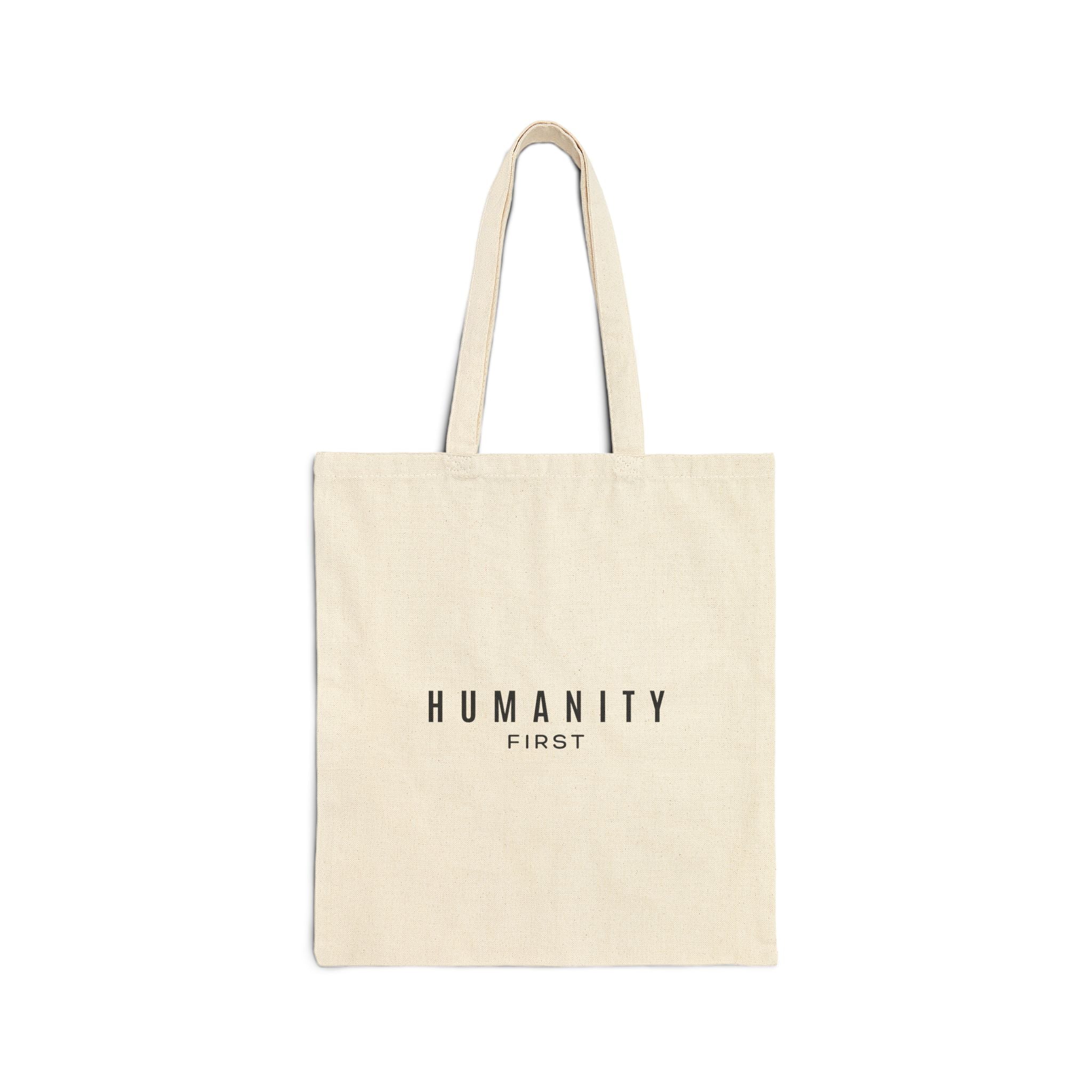 Humanity First Canvas Tote Bag | Minimalist Social Justice Tote | Ethical Statement Reusable Bag
