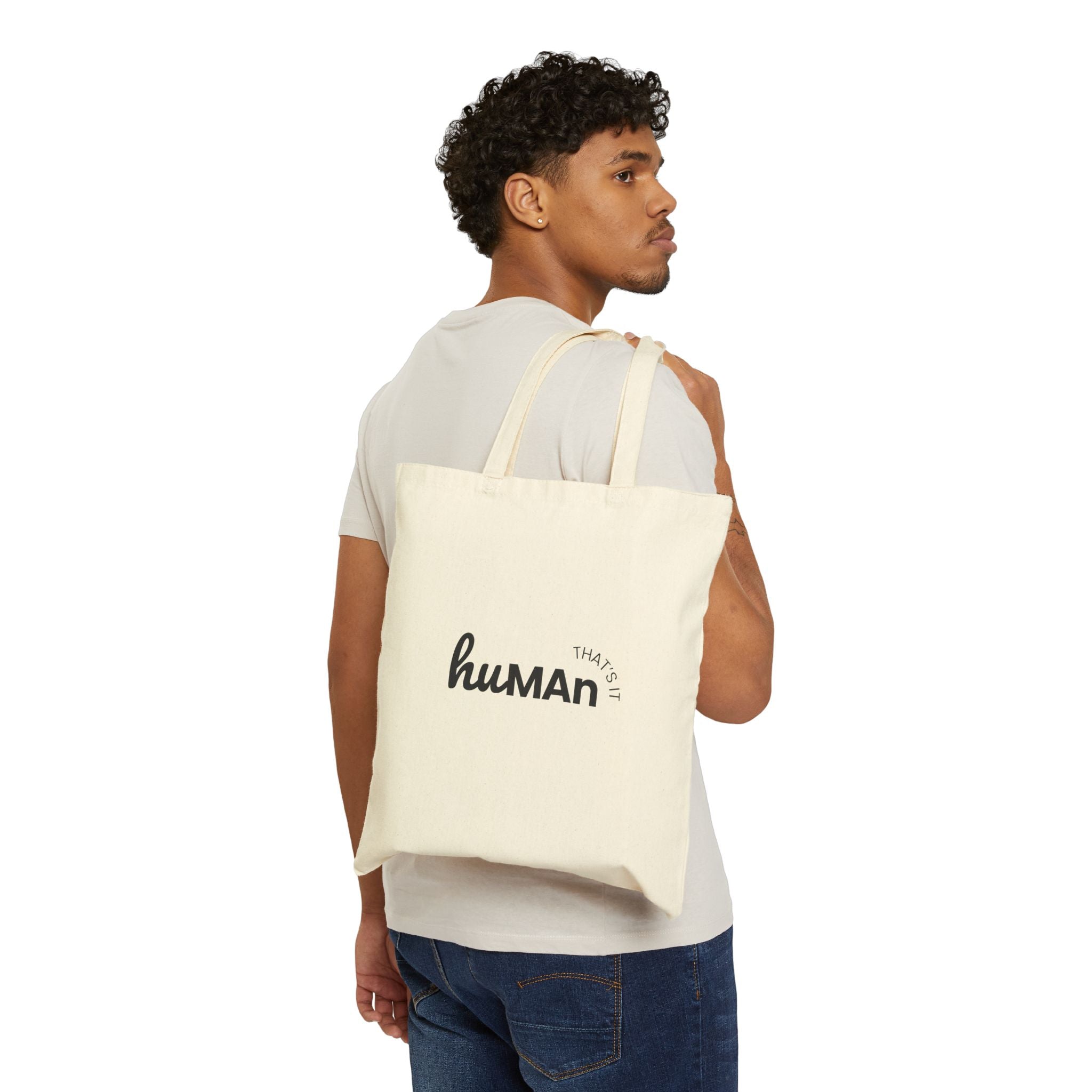 Human Thats It Canvas Tote Bag | Minimalist Human Rights Tote | Ethical Statement Reusable Bag